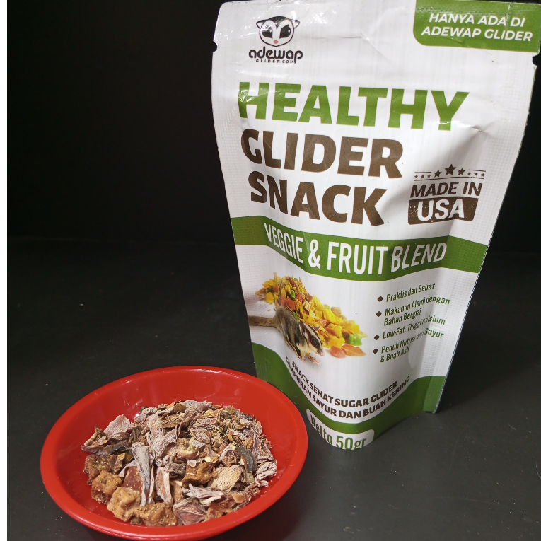 ADEWAP GLIDER Glider Veggie Fruity Healthy Snack : Buah & Sayur Kering Cemilan Sugar Glider - 5