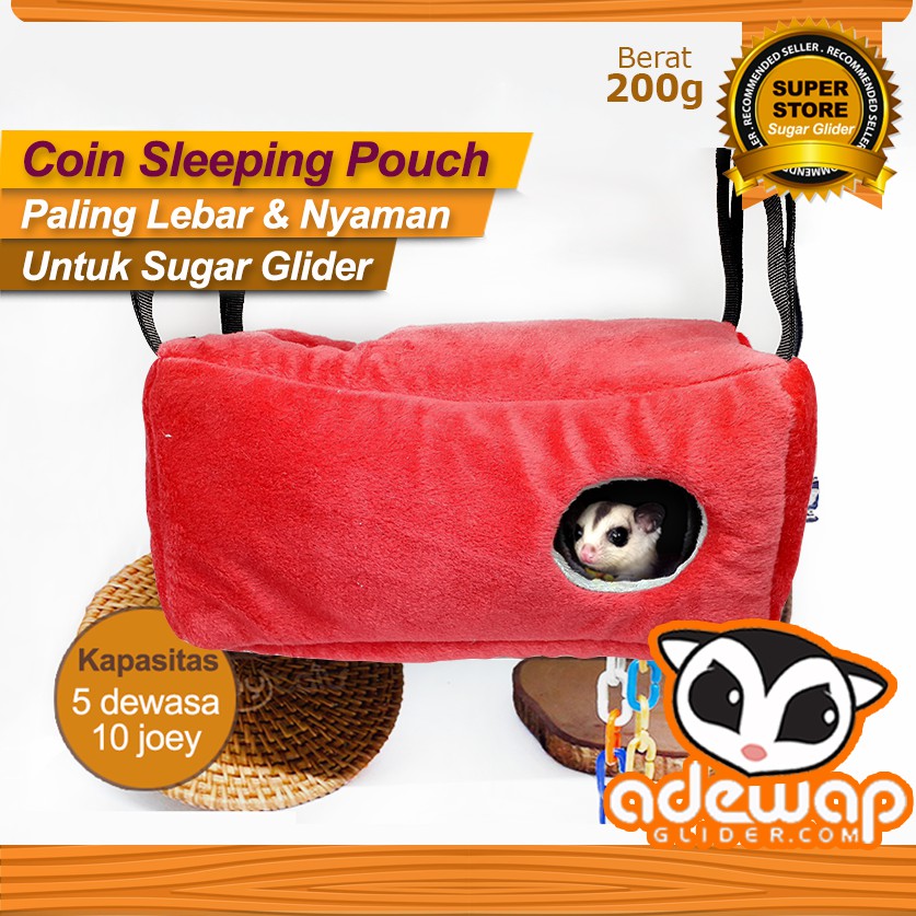 ADEWAP GLIDER Sleeping Pouch Tabung Coin Big Size Tempat Tidur Sugar Glider - 6