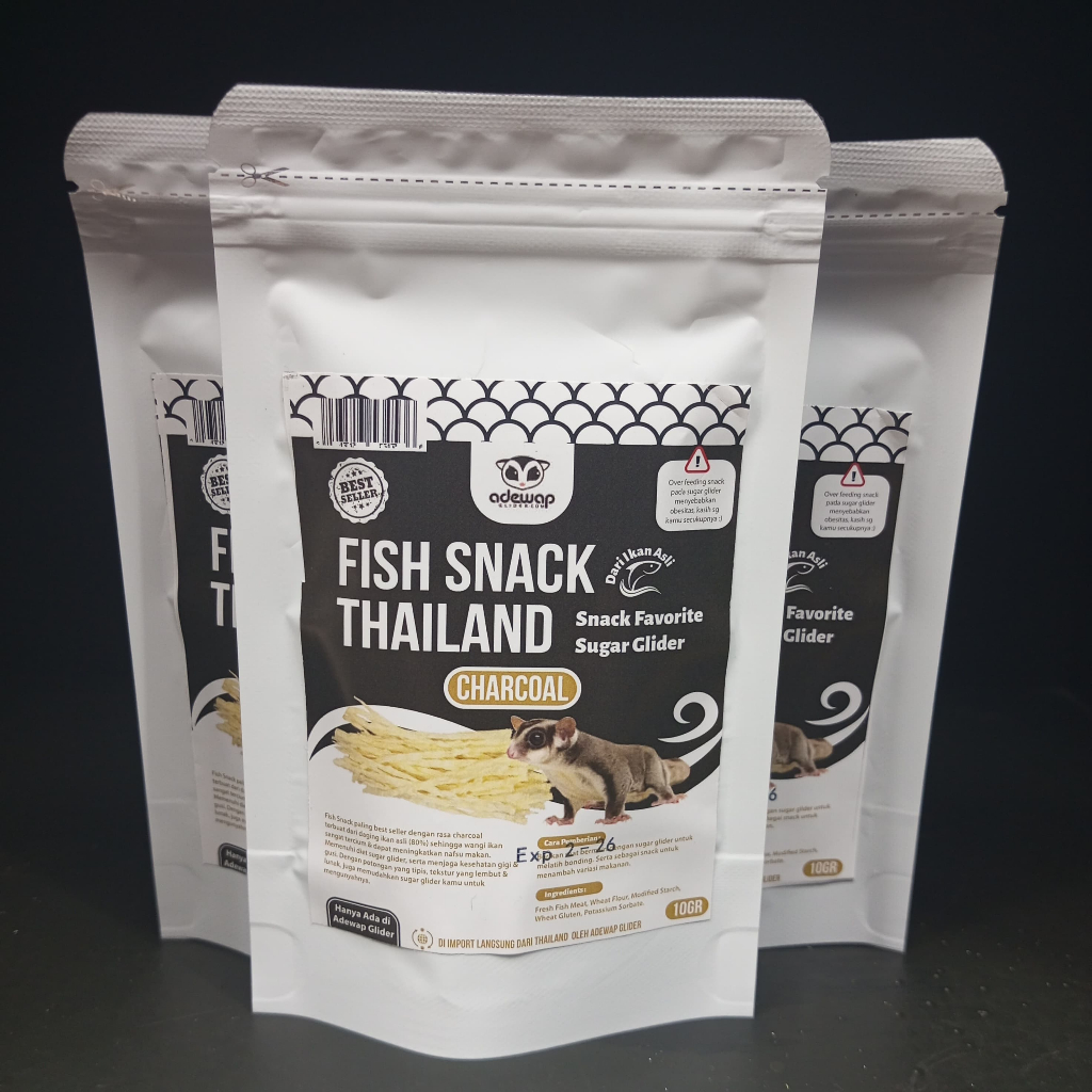 ADEWAP GLIDER Fish Snack Charcoal Camilan Perawatan Gigi Sugar Glider - 7