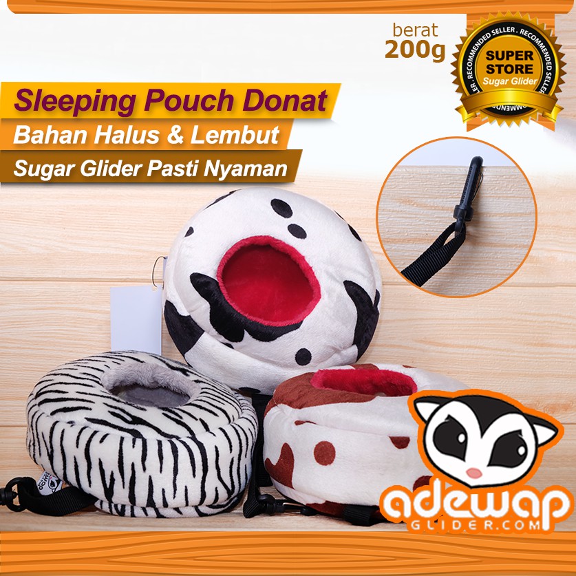 ADEWAP GLIDER Sleeping Pouch Donat Tempat Tidur Sugar Glider Berbulu Lembut - 2