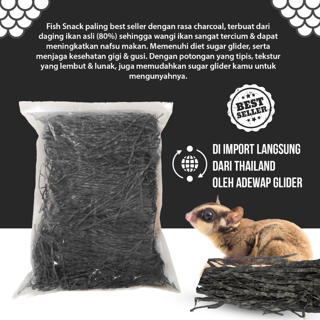 ADEWAP GLIDER Fish Snack Thailand Camilan Sugar Glider - 1KG - 7