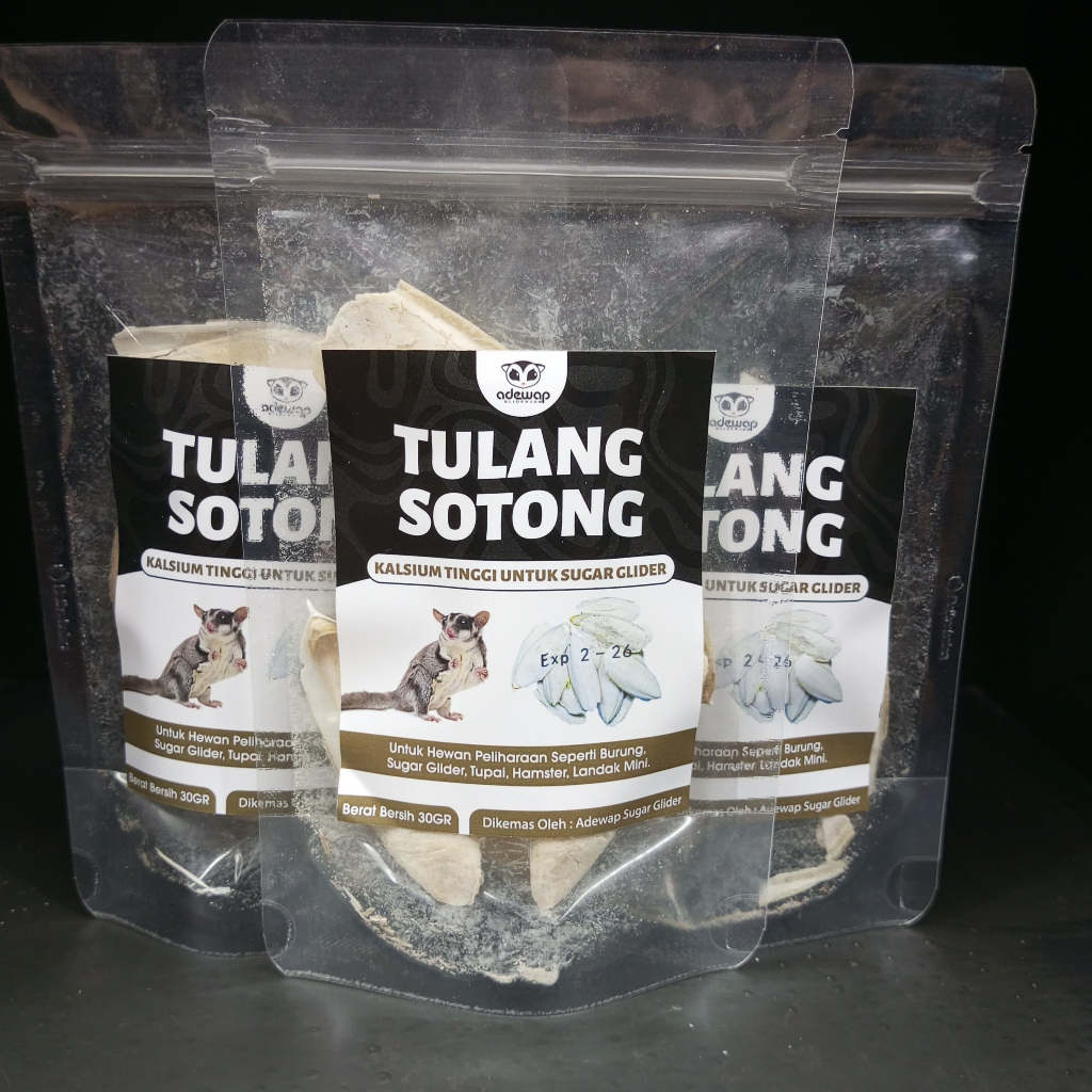 ADEWAP GLIDER Kalsium Tulang Sotong Kering Asinan Gigitan Sugar Glider - 3