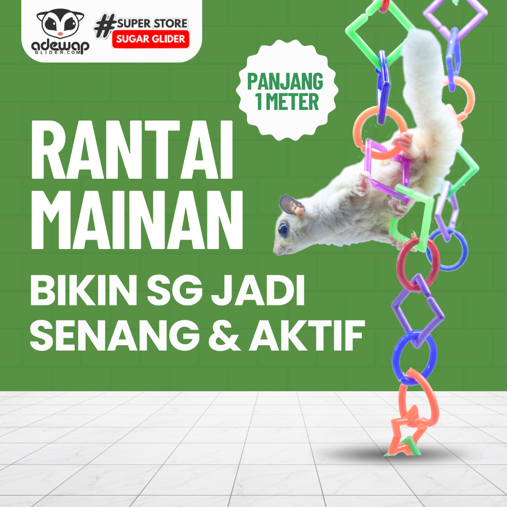 ADEWAP GLIDER Rantai Mainan Plastik Geometri Aksesoris Kandang Sugar Glider - 5