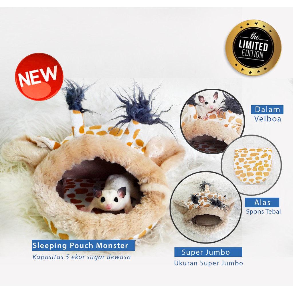 ADEWAP GLIDER Sleeping Pouch Model Monster Tempat Tidur Sugar Glider - 4