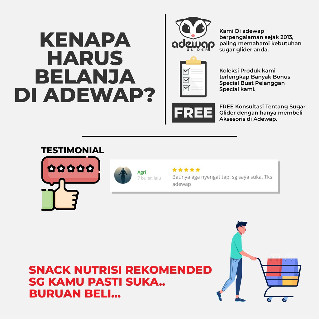 ADEWAP GLIDER Ulat Hongkong Kering 40gr Dried mealworm Sugar Glider - 6