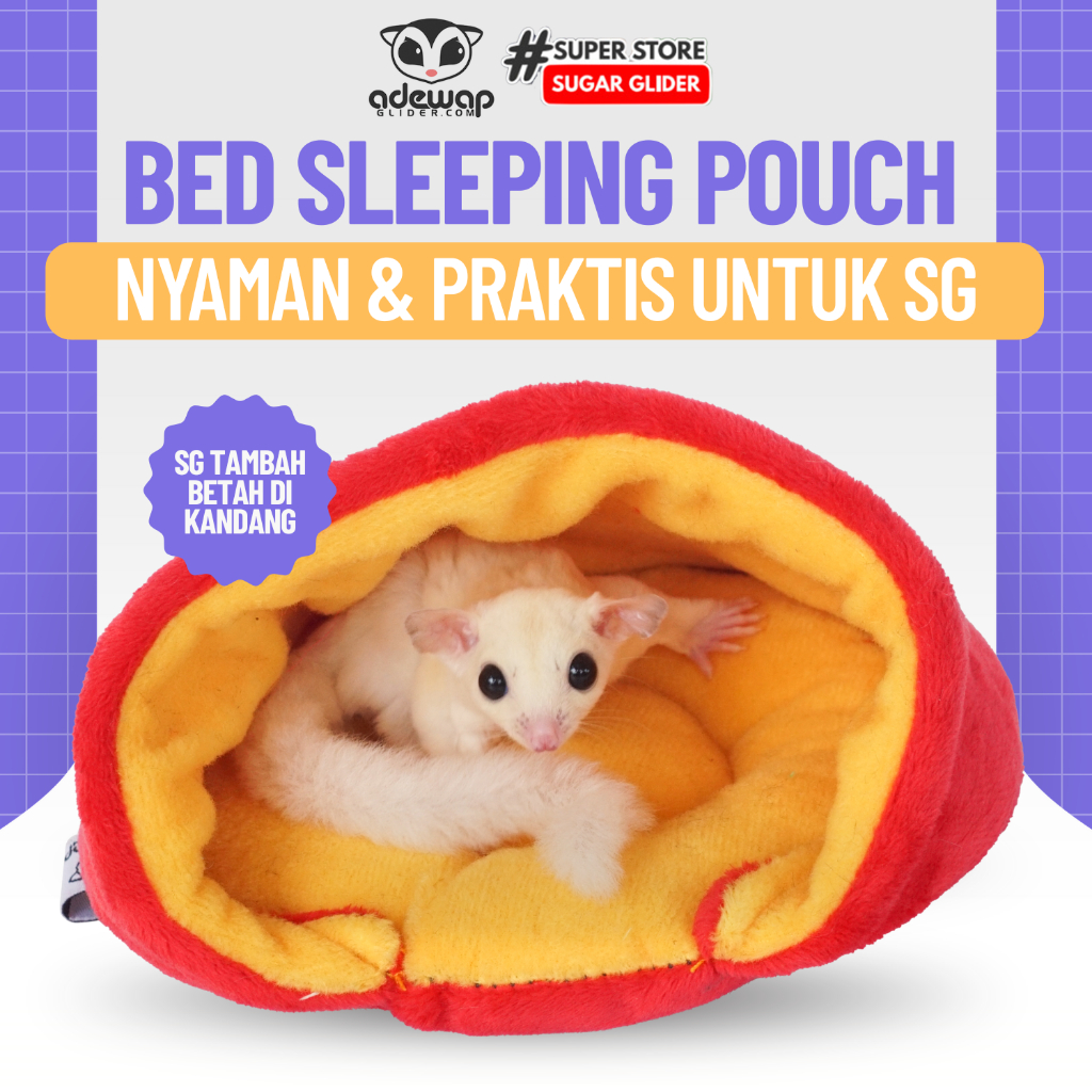 ADEWAP GLIDER Bed Sleeping Pouch Aksesoris Tempat Tidur Sugar Glider - 8