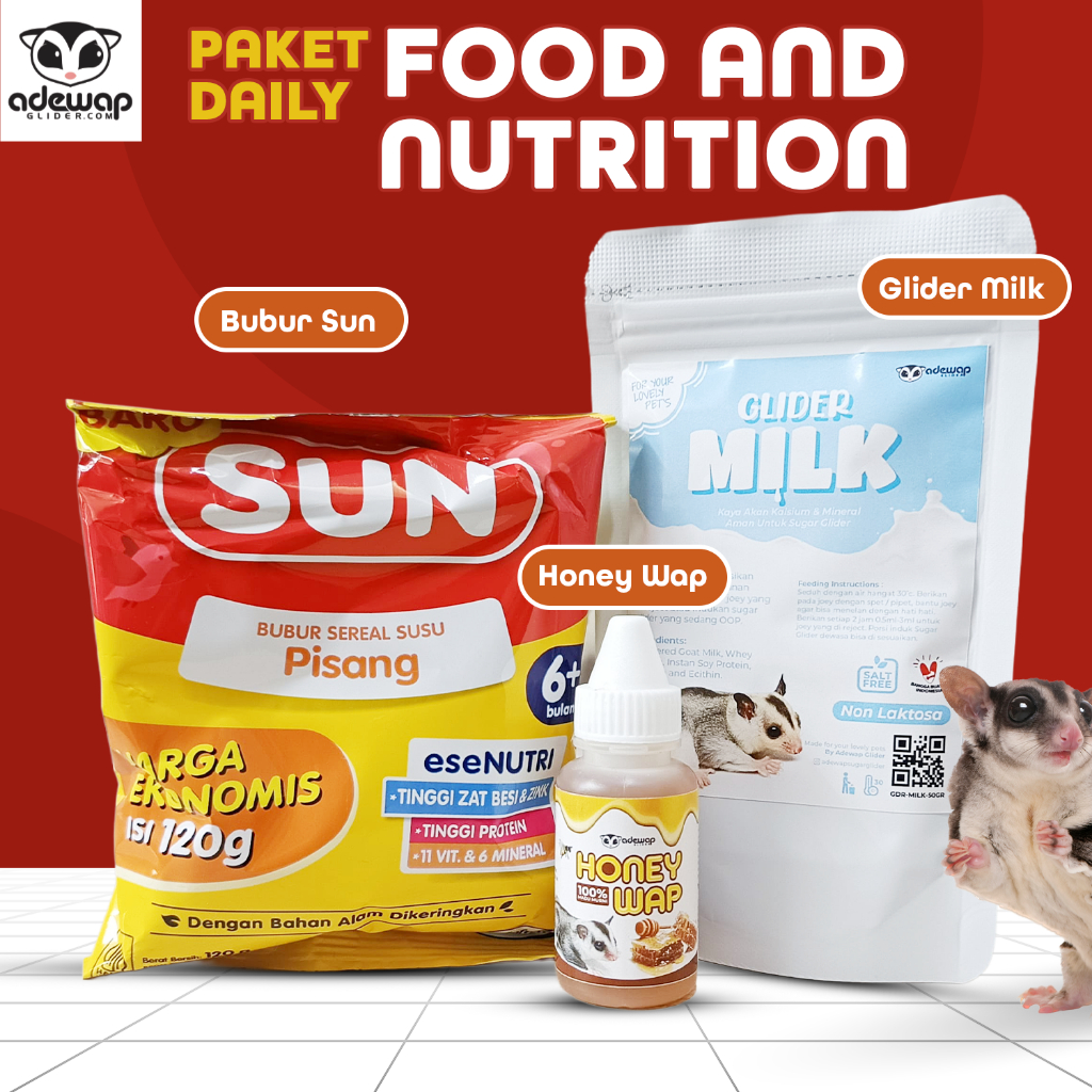 ADEWAP GLIDER Paket Food N Nutrition Sugar Glider Joey Makanan dan Nutrisi Harian Joey - 2