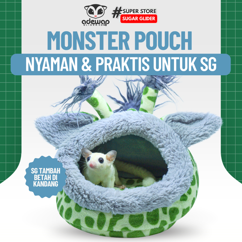 ADEWAP GLIDER Sleeping Pouch Model Monster Tempat Tidur Sugar Glider - 9