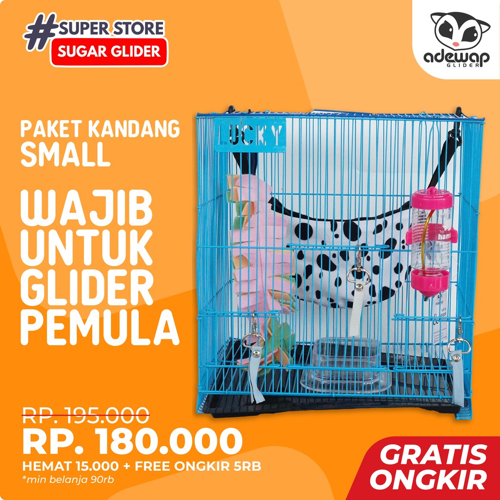 ADEWAP GLIDER Paket Hemat 7! Kandang Small Perlengkapan Pemeliharaan Sugar Glider - 2