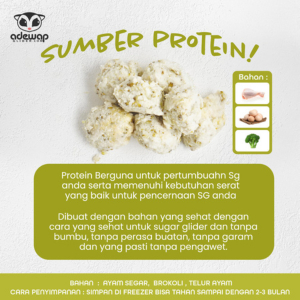 ADEWAP GLIDER Frozen Food Brocolli Meatball Glider Chicken For Sugar Glider - 3