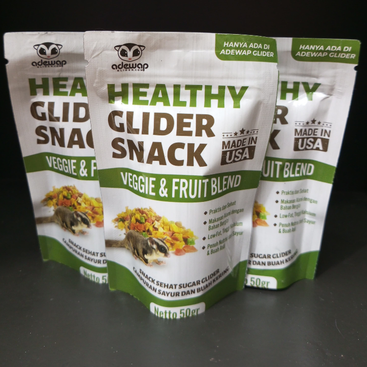 ADEWAP GLIDER Glider Veggie Fruity Healthy Snack : Buah & Sayur Kering Cemilan Sugar Glider - 4