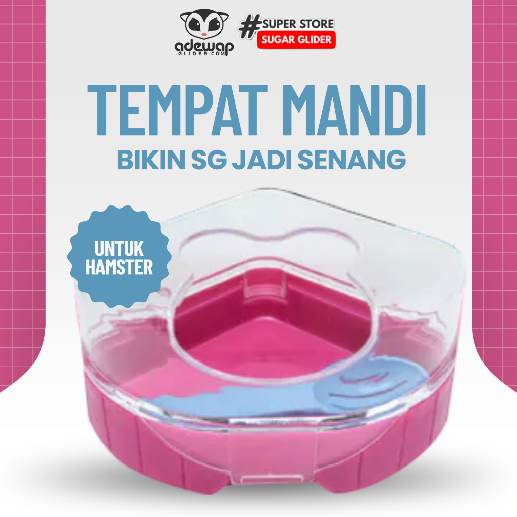 ADEWAP GLIDER Sweet Bathing Room Tempat Mandi Pasir Hewan Kecil - 6