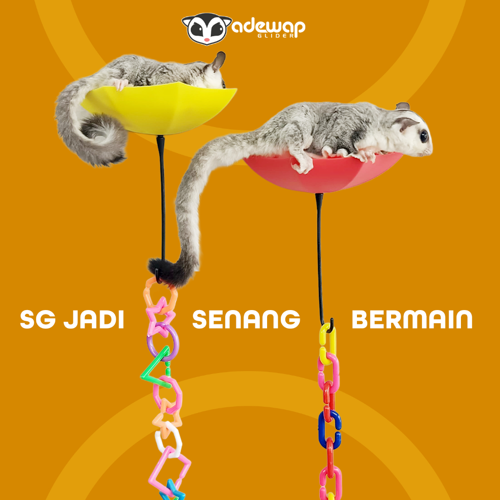 ADEWAP GLIDER Payung Gantungan Sugar Glider  Mainan Lompat Untuk Sugar Glider Lebih Bonding - 3
