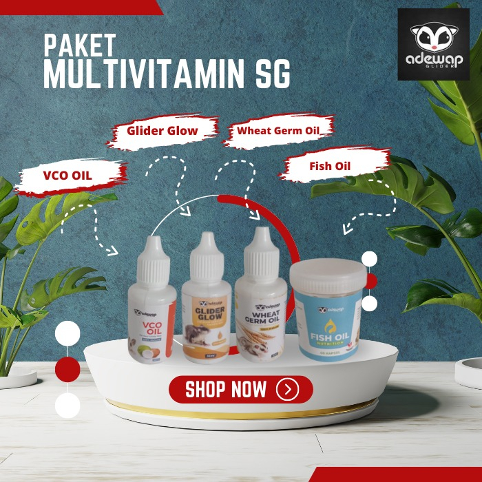 ADEWAP GLIDER Paket Multivitamin Sugar Glider : Vitamin A , Vitamin E & Omega 3 - 2