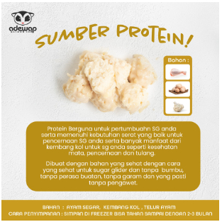 ADEWAP GLIDER Frozen Food Bunga Kol Meatball Glider Chicken For Sugar Glider - 2