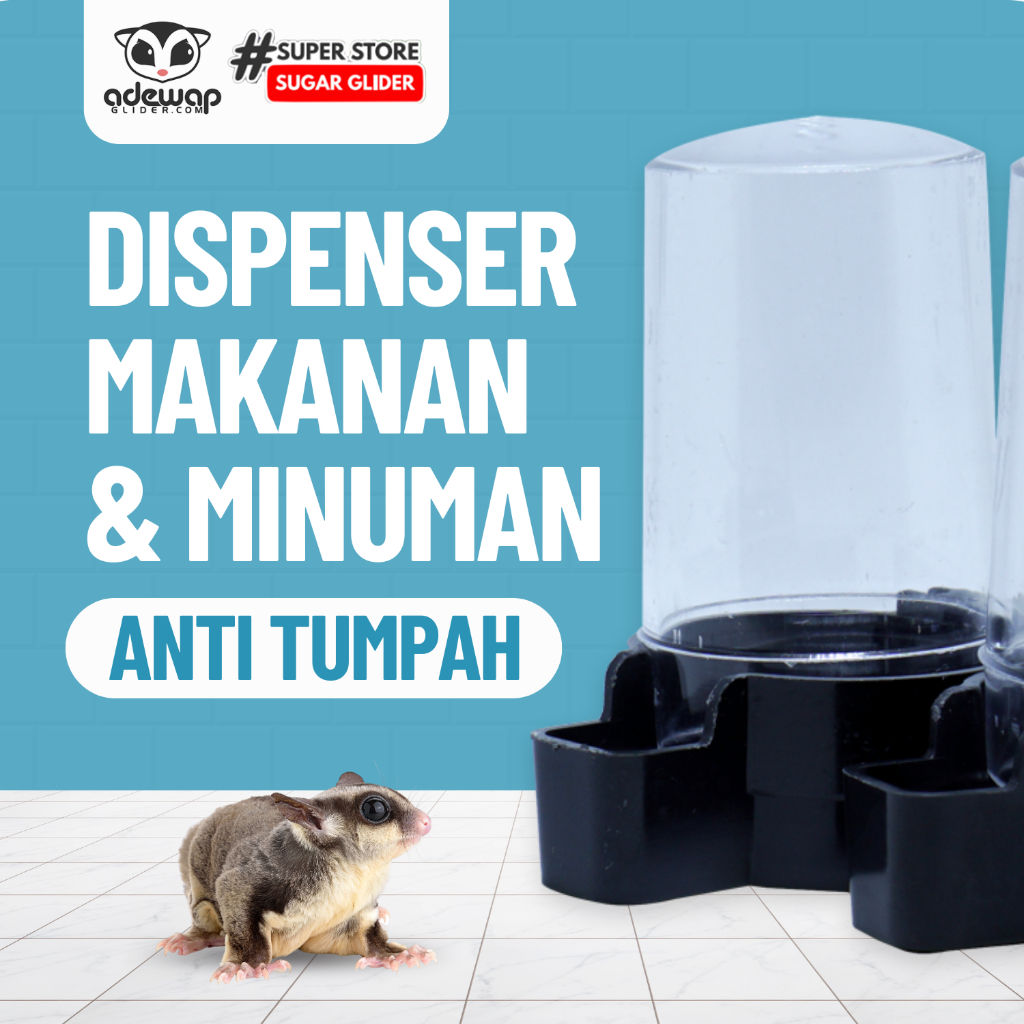 ADEWAP GLIDER Dispenser Tempat Minum Makan Sugar Glider - 8