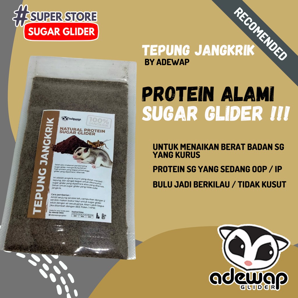ADEWAP GLIDER Tepung Jangkrik Super Nutrisi & Protein Wajib Sugar Glider - 4