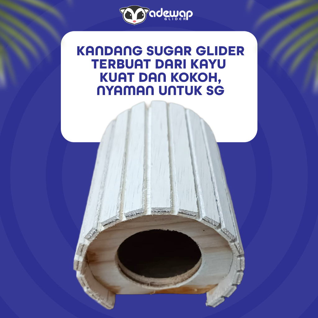 ADEWAP GLIDER Mini House Rumah Sugar Glider  Bentuk Oval Tempat Bersembunyi Bermain Sugar Glider Hamster - 3