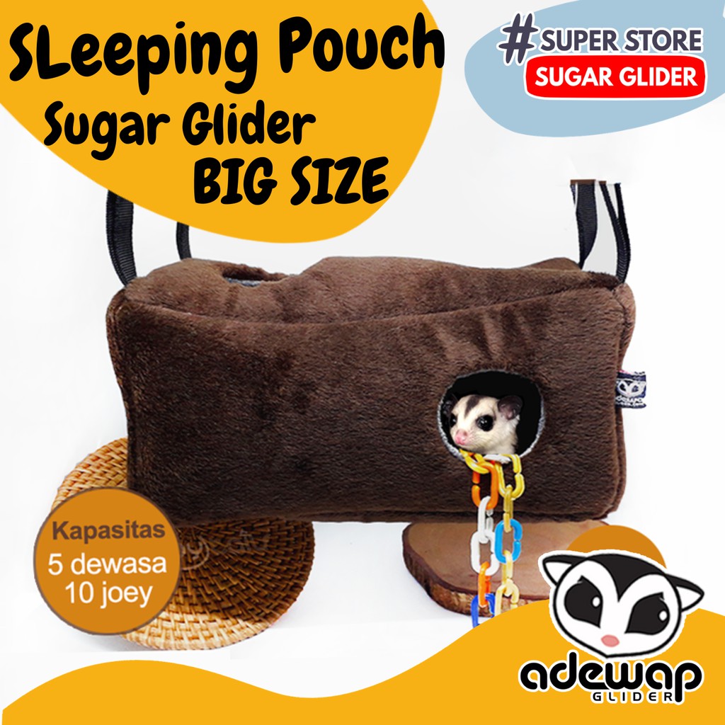 ADEWAP GLIDER Sleeping Pouch Tabung Coin Big Size Tempat Tidur Sugar Glider - 5