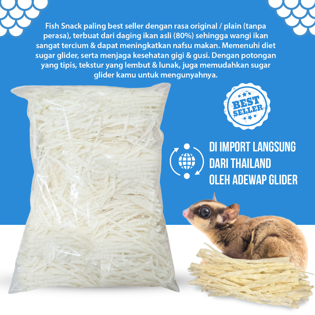 ADEWAP GLIDER Fish Snack Thailand Camilan Sugar Glider - 1KG - 5