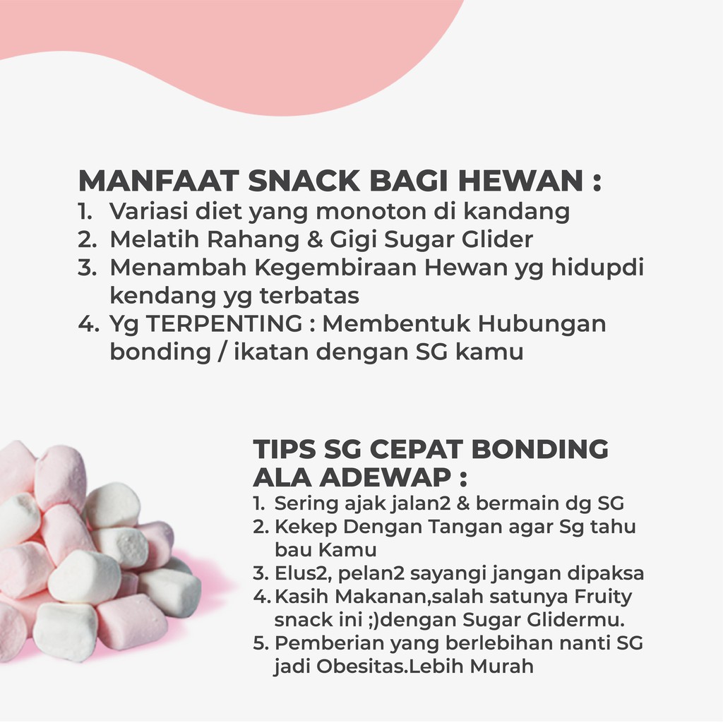 ADEWAP GLIDER Mini Marshmallow Snack Sugar Glider Snack Camilan Sugar Glider - 35gr - 3