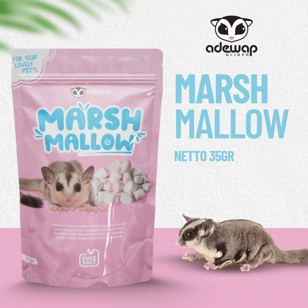 ADEWAP GLIDER Mini Marshmallow Snack Sugar Glider Snack Camilan Sugar Glider - 35gr