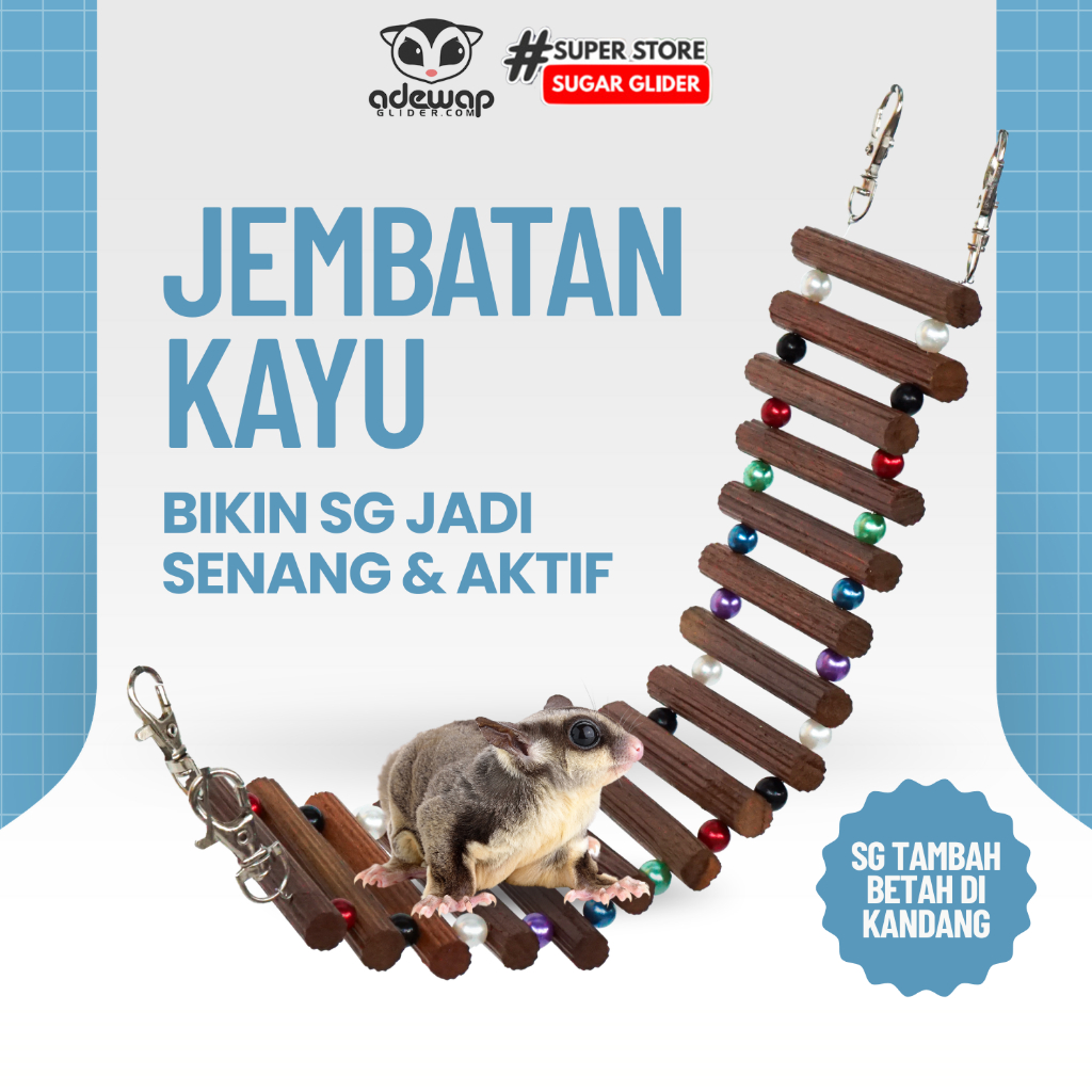 ADEWAP GLIDER Mainan Tangga Jembatan Mote Kayu Sugar Glider - 8
