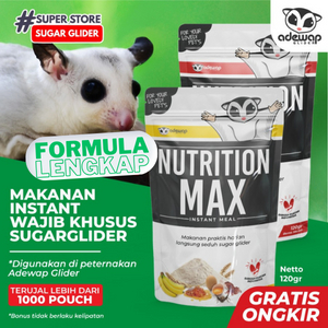 ADEWAP GLIDER Nutrition Max Makanan Bubur Sugar Glider Premix Protein Kalsium HPW Daily Meal Harian