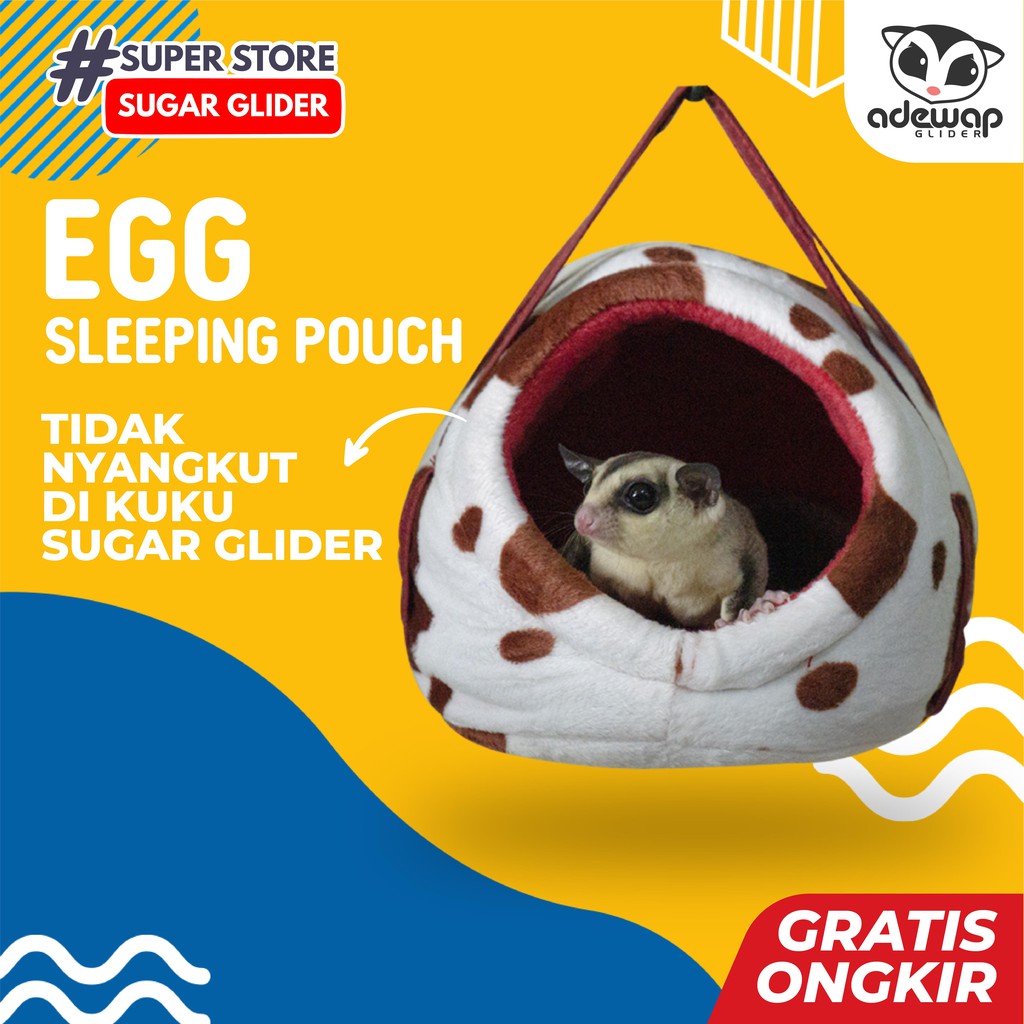 ADEWAP GLIDER Egg Sleeping Pouch Aksesoris Tempat Tidur Sugar Glider - 2