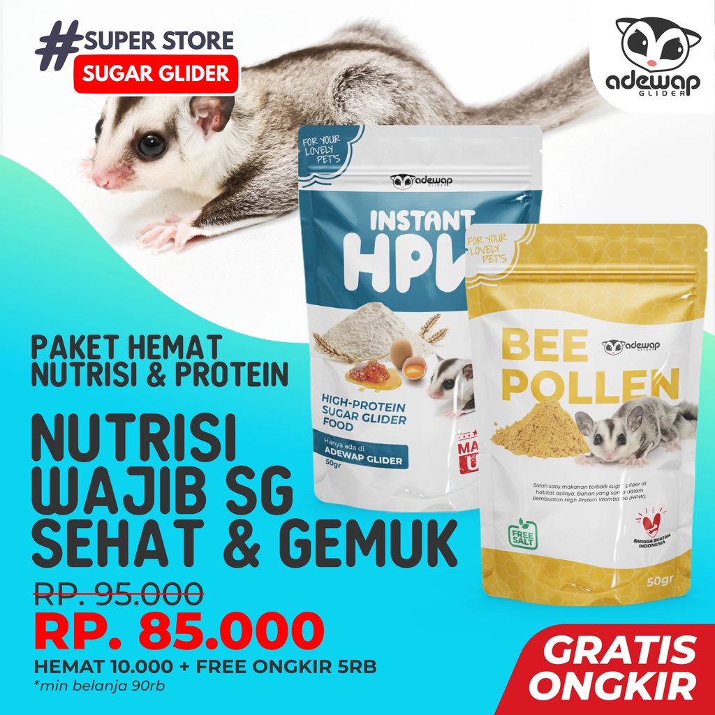 ADEWAP GLIDER Paket Hemat 2 Nutrisi Protein Wajib Sugar Glider - 3