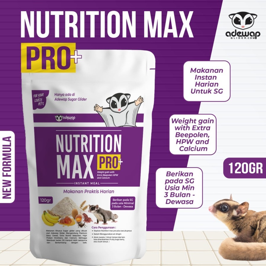 ADEWAP GLIDER Nutrition Max Makanan Bubur Sugar Glider Premix Protein Kalsium HPW Daily Meal Harian - 4