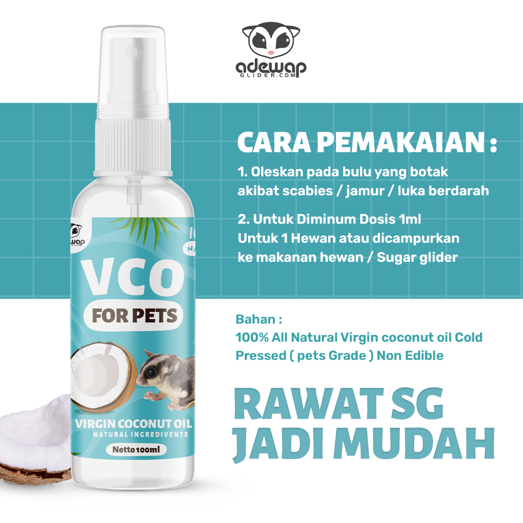 ADEWAP GLIDER Minyak Vco Spray Hewan Vco For Pets - 100ml - 3