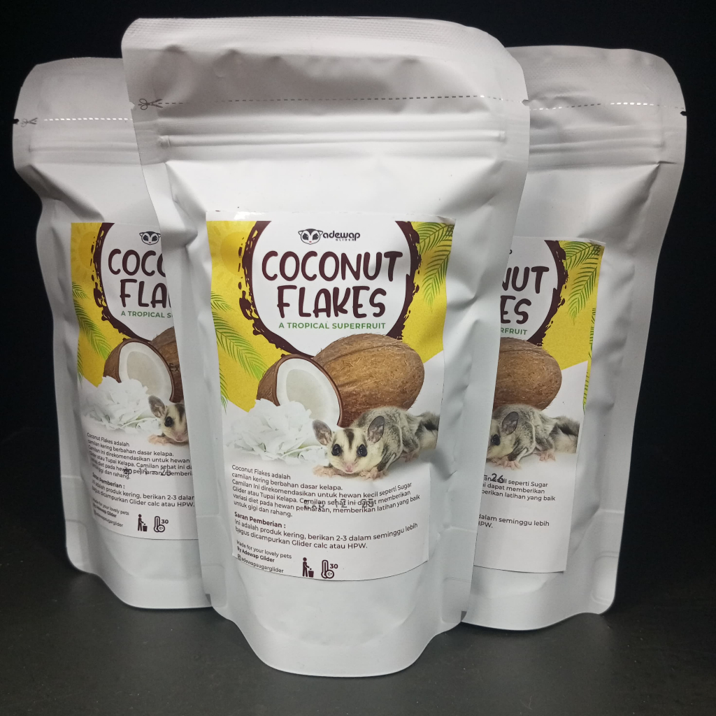 ADEWAP GLIDER Dried Coconut Flakes Camilan Buah Kelapa Sugar Glider Hamster Tupai - 4