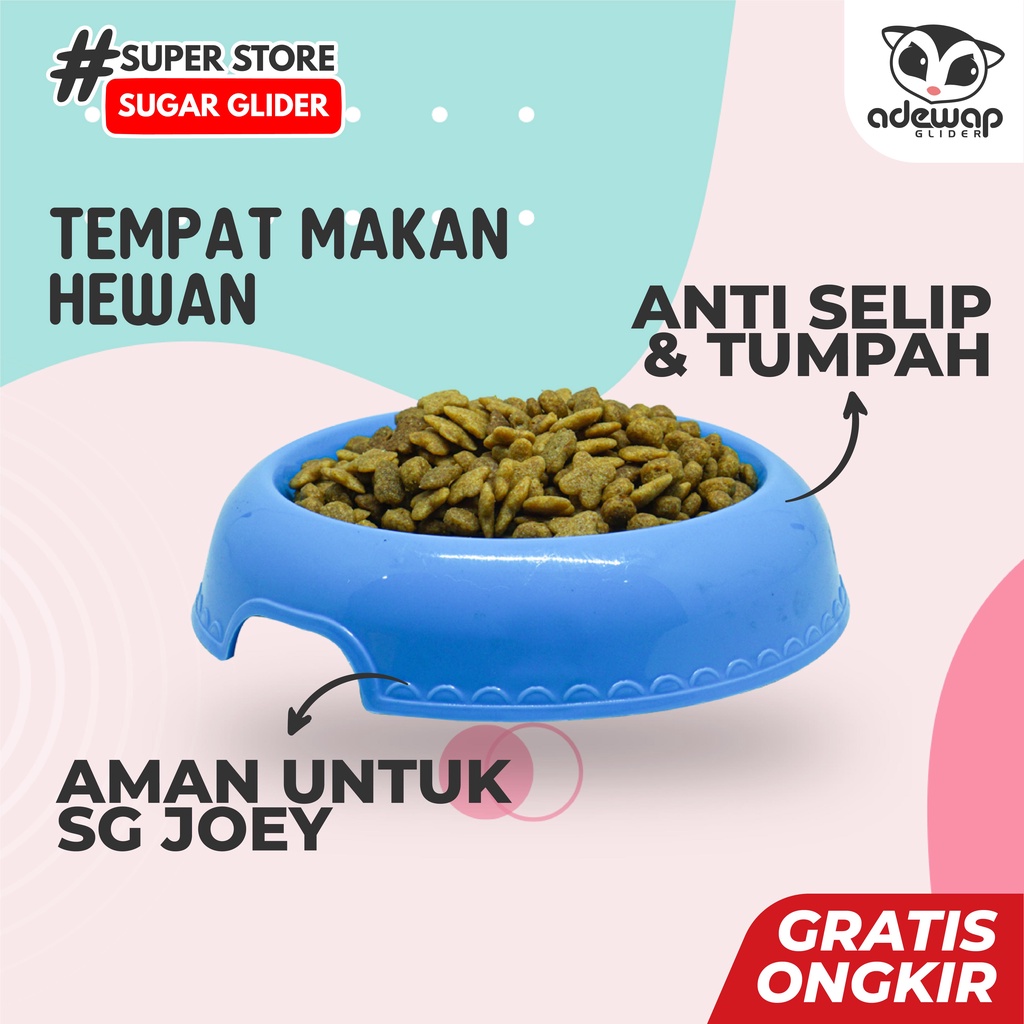 ADEWAP GLIDER Tempat Makan Bulat Sugar Glider - 2