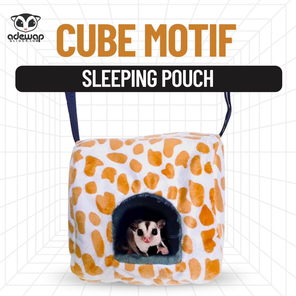 ADEWAP GLIDER Sleeping Pouch Goa Crusty Crab Cube Lembut Nyaman Untuk Sugar Glider - 9