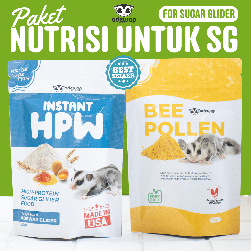 ADEWAP GLIDER Paket Hemat 2 Nutrisi Protein Wajib Sugar Glider