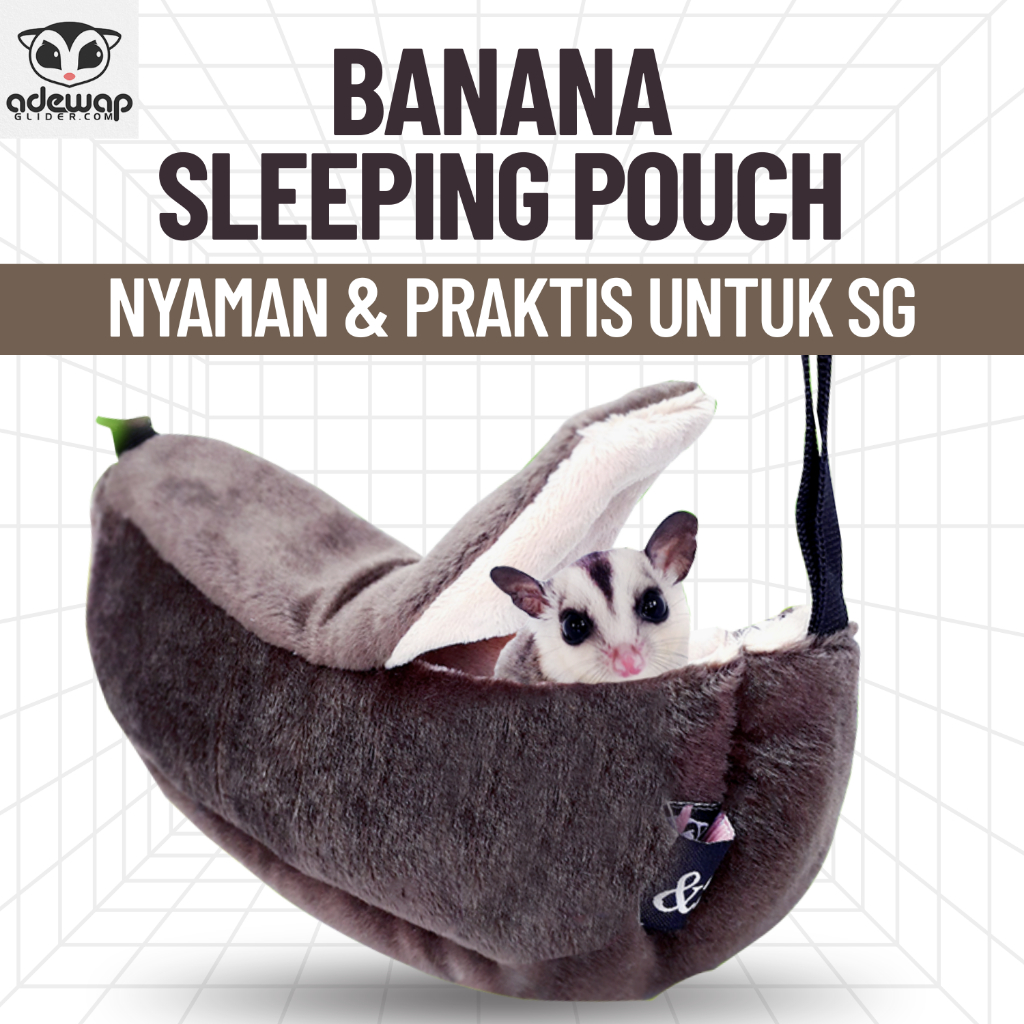 ADEWAP GLIDER Pouch Banana Bentuk Pisang Untuk Sugar Glider Tupai Terbang Kantong Tidur SG - 5