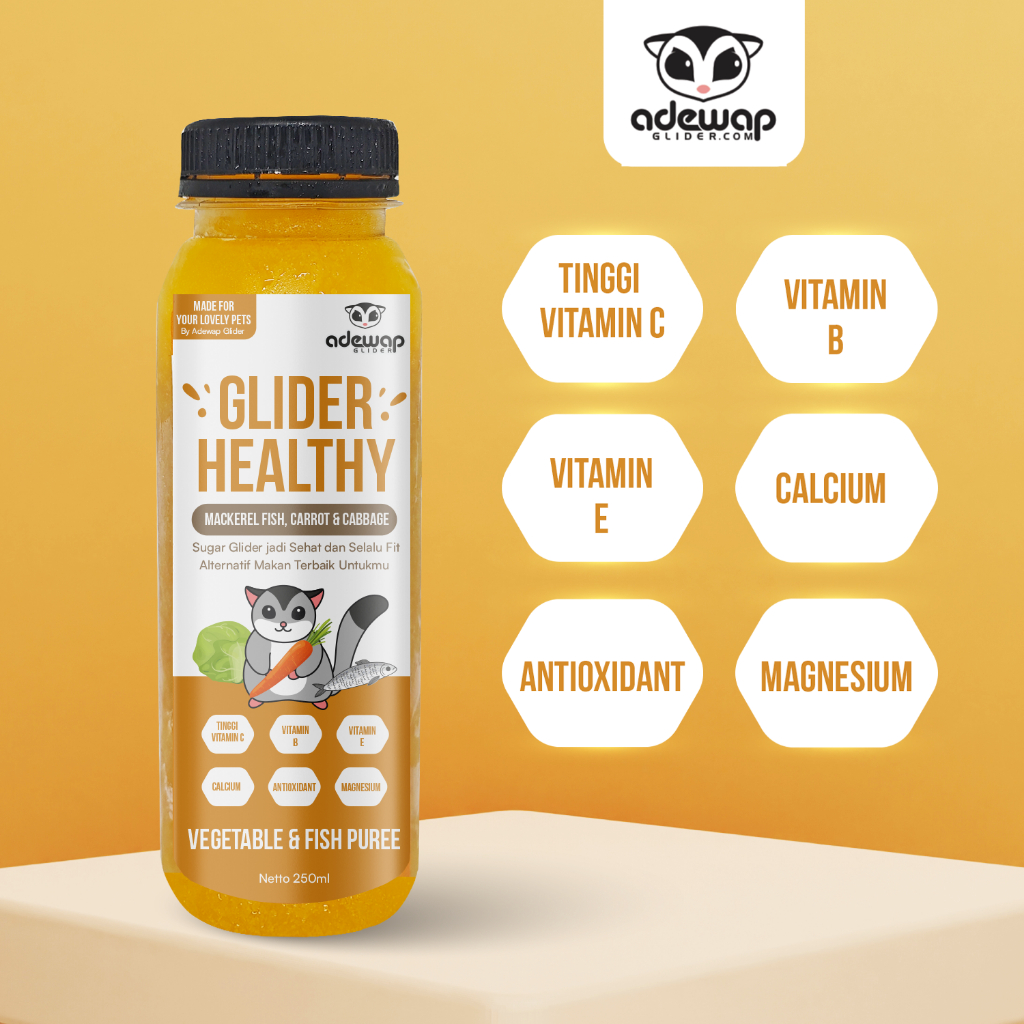 ADEWAP GLIDER Healthy Vegetable & Fish Puree : Mackerel Fish Carrot Cabbage - 250ml - 3