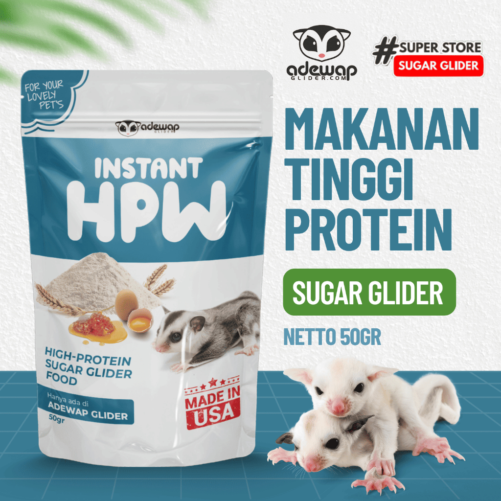 ADEWAP GLIDER HPW Instan Sugar Glider Campuran Nutrisi High Protein Wombaroo - 50Gr - 8