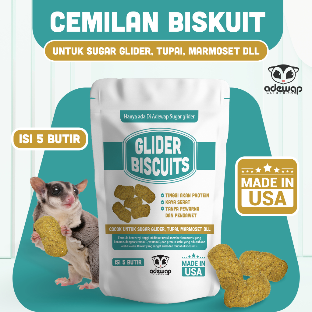 ADEWAP GLIDER Glider Biscuits : Makanan Biscuit Sugar Glider Tinggi Protein - 2