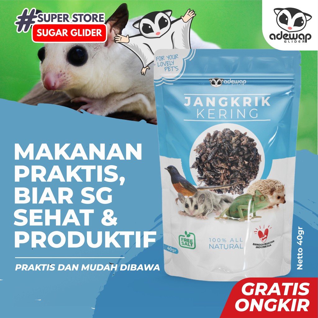 ADEWAP GLIDER Dried Cricket Jangkrik Kering Sugar Glider - 8
