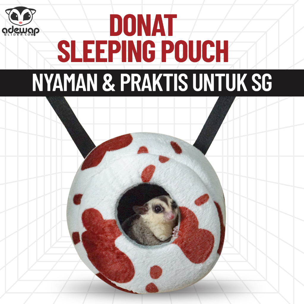 ADEWAP GLIDER Sleeping Pouch Donat Tempat Tidur Sugar Glider Berbulu Lembut - 7