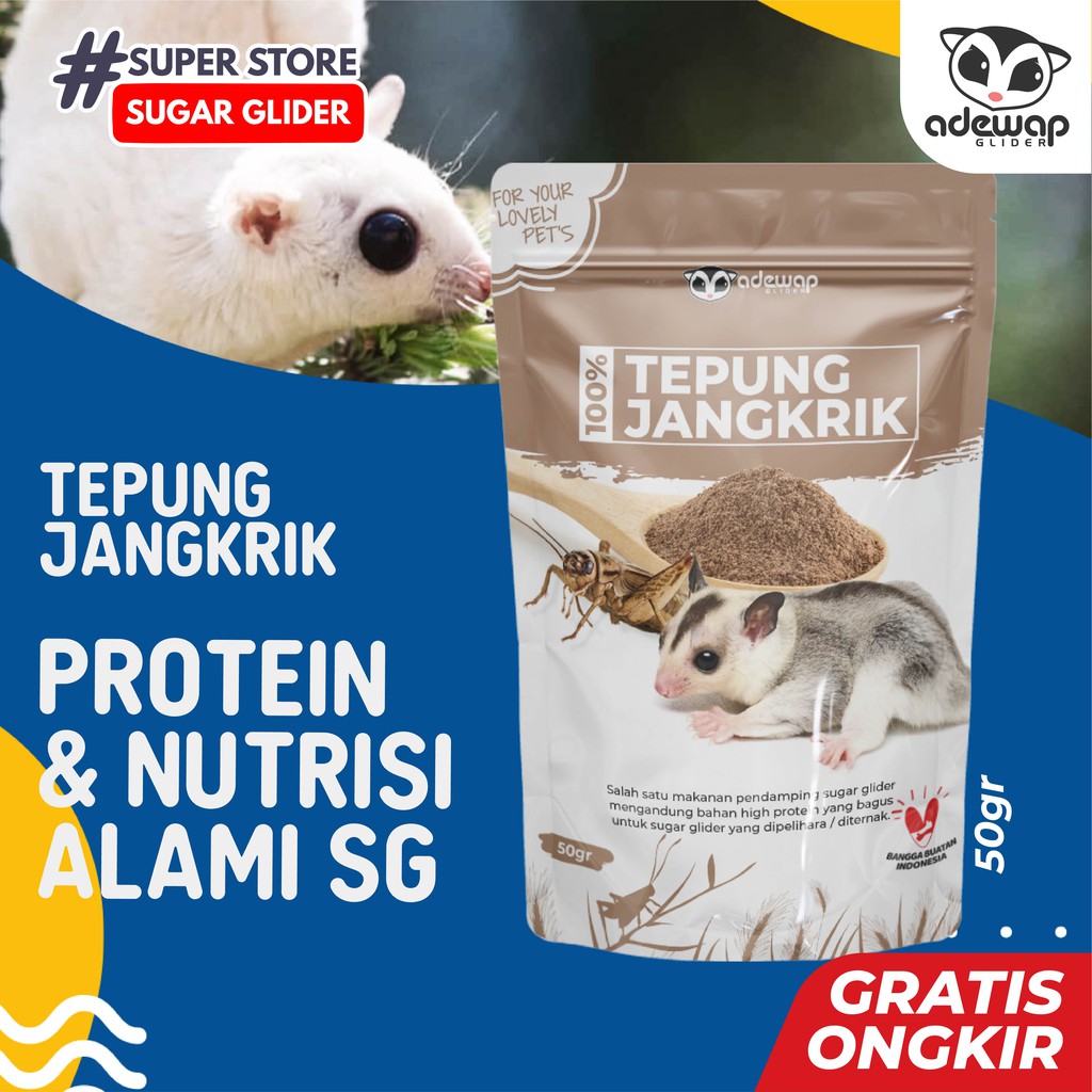 ADEWAP GLIDER Tepung Jangkrik Super Nutrisi & Protein Wajib Sugar Glider - 5