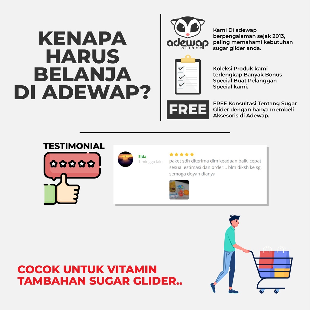 ADEWAP GLIDER Marsupial Milk Replacer Possum Pengganti Susu Sugar Glider - 3