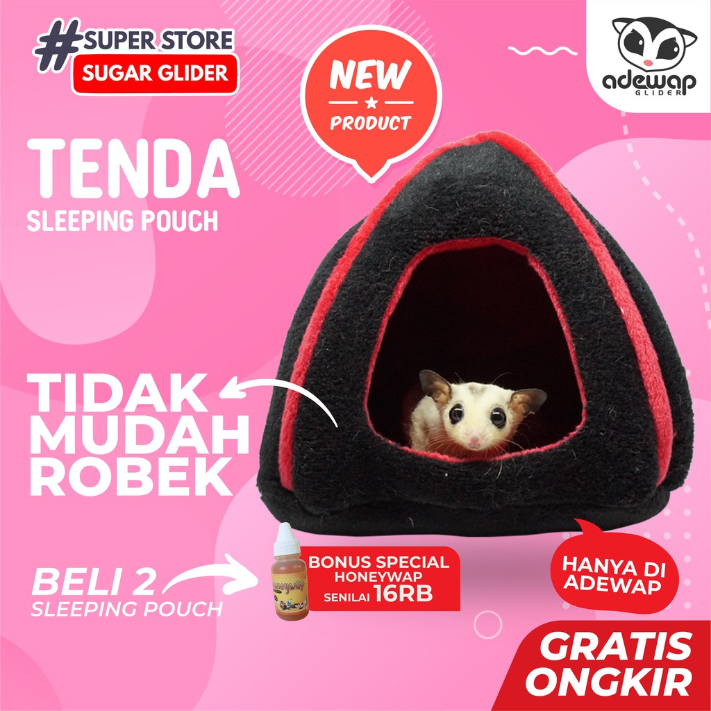 ADEWAP GLIDER Sleeping Pouch Sugar Glider Model Tenda Mini Tempat Tidur Sugar Glider