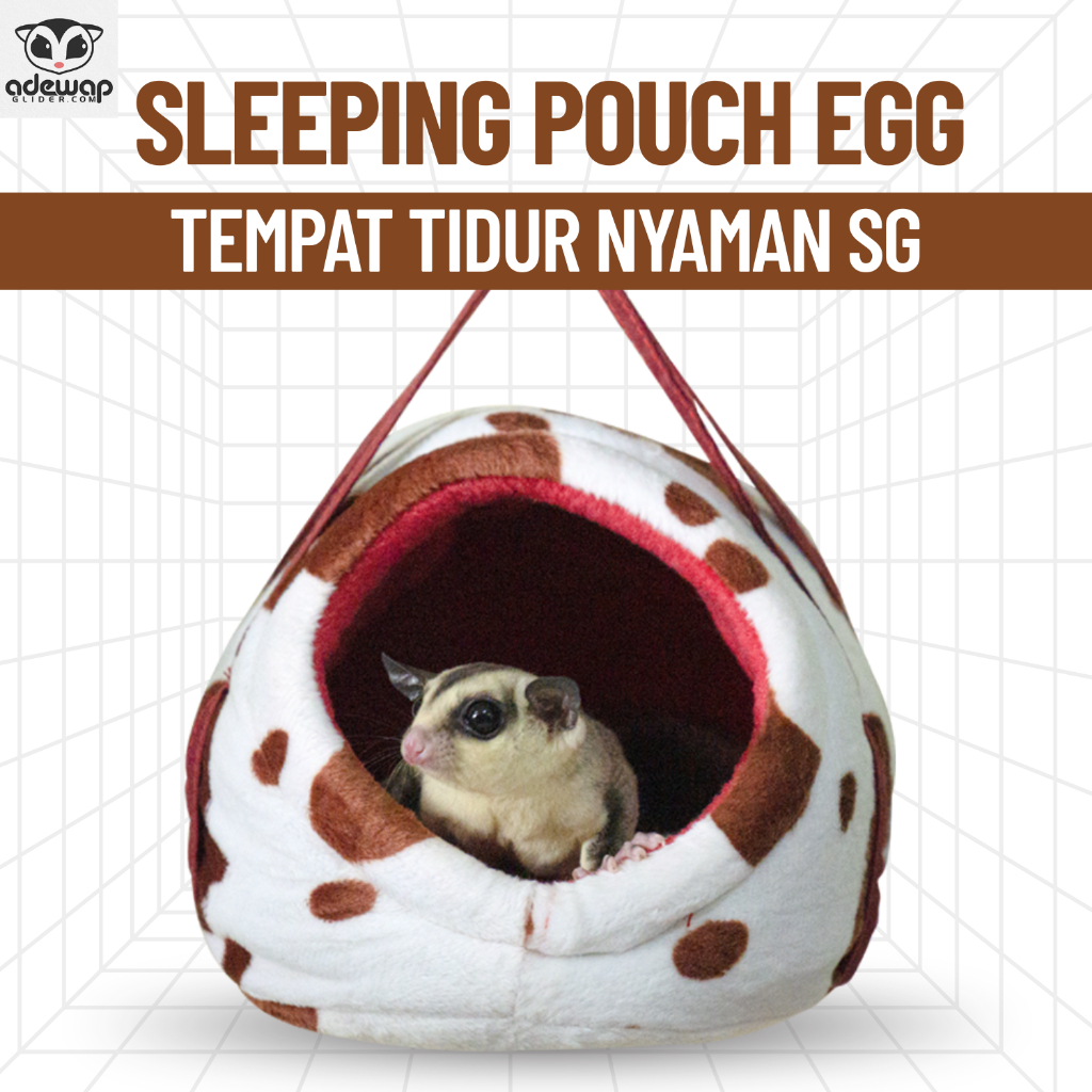 ADEWAP GLIDER Egg Sleeping Pouch Aksesoris Tempat Tidur Sugar Glider - 9