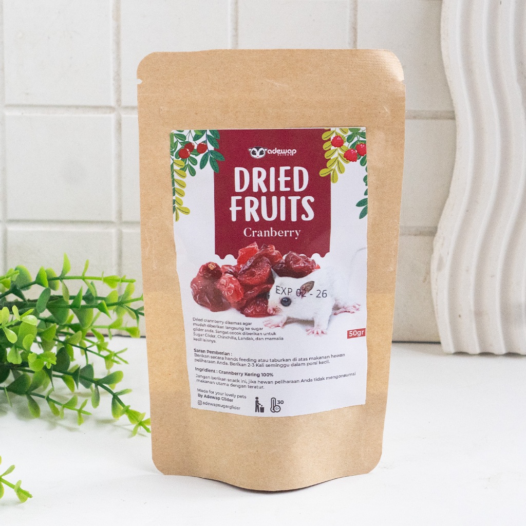 ADEWAP GLIDER Dried Cranberry Fruit Camilan Buah Kering Sugar Glider - 3