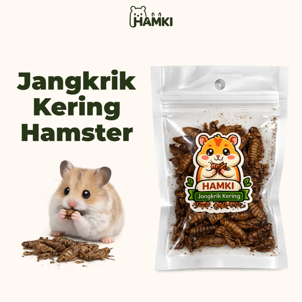 HAMKI Jangkrik Kering Hamster Snack Protein Tinggi Pakan Tambahan Hamster Alami Disukai Hamster