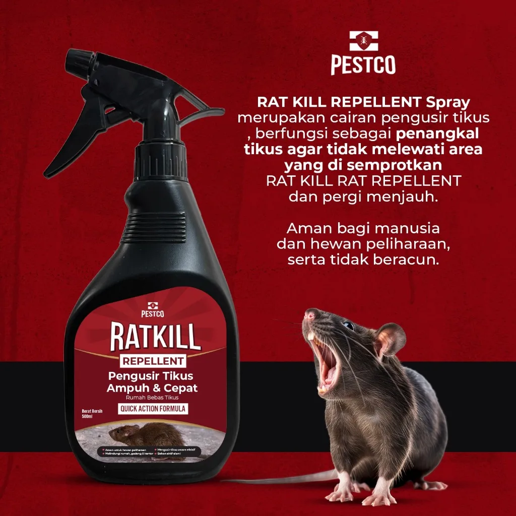 PESTCO Racun Tikus 500ml Rodent Repellent Anti Tikus Ampuh Pengusir Tikus Rumah & Mobil