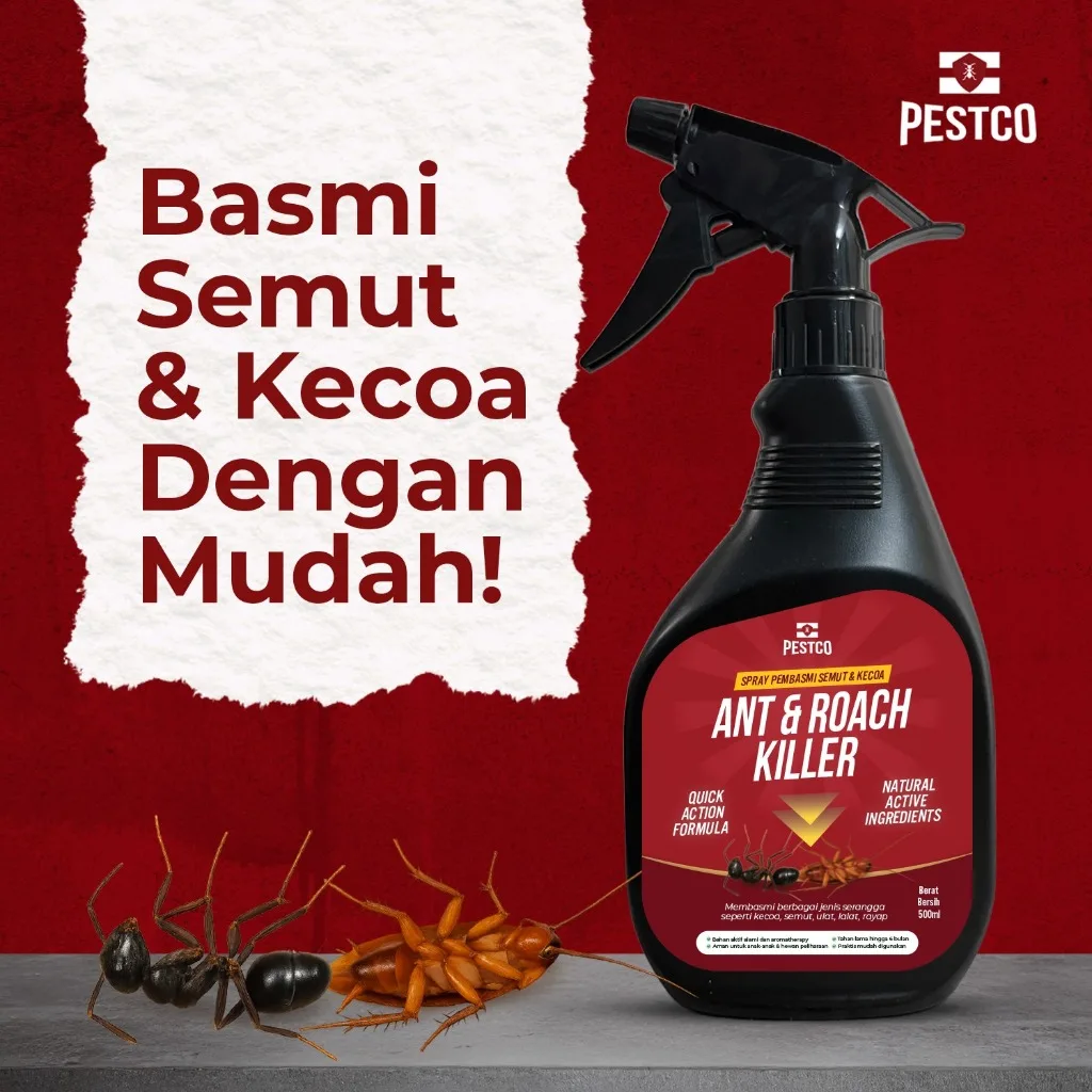 PESTCO Obat Kecoa Ampuh 500ml Semprotan Pengusir Kecoa & Semut Anti Serangga Ant & Roach Killer Aman